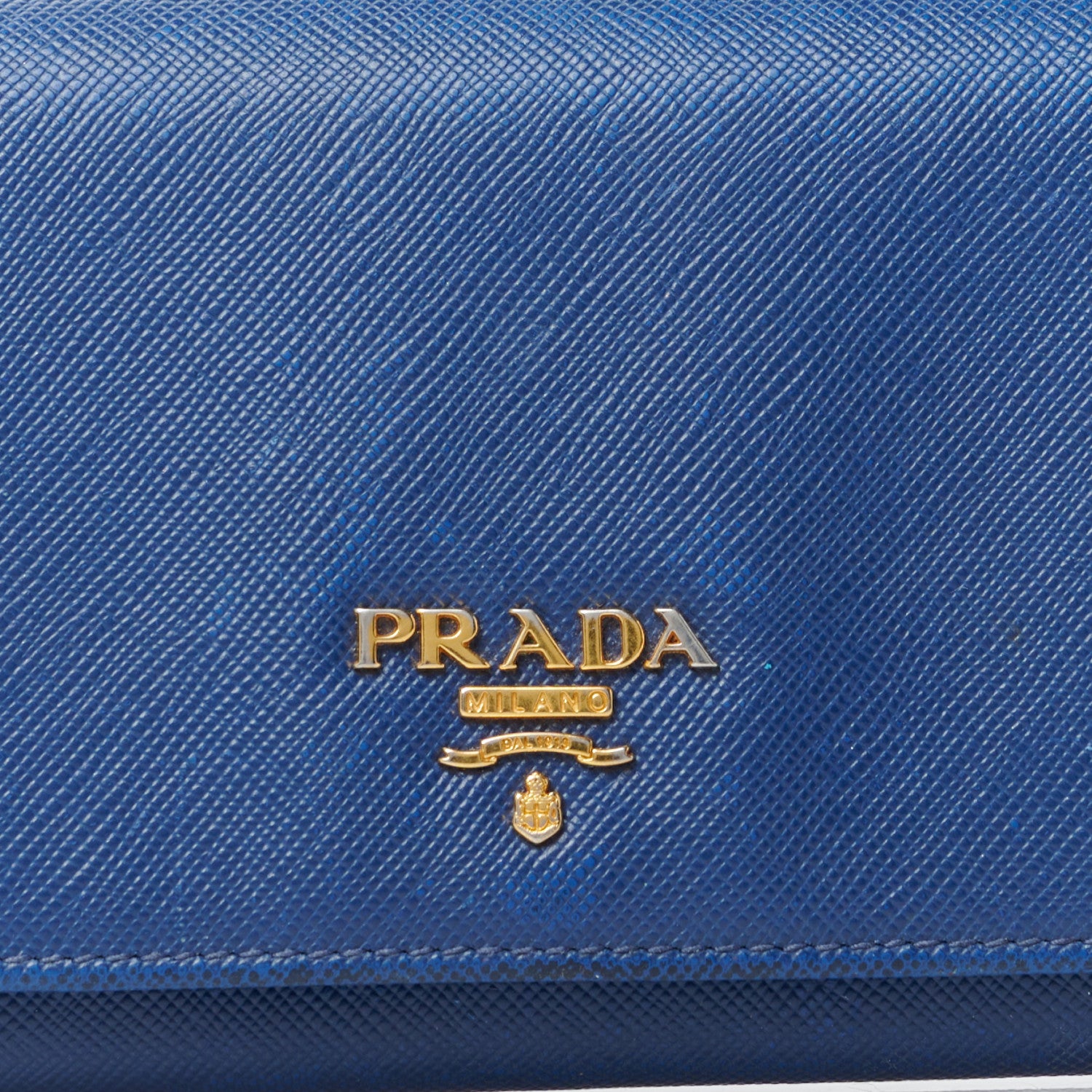 Prada Saffiano Metal Continental Flap Wallet Bleuette 7 of 14