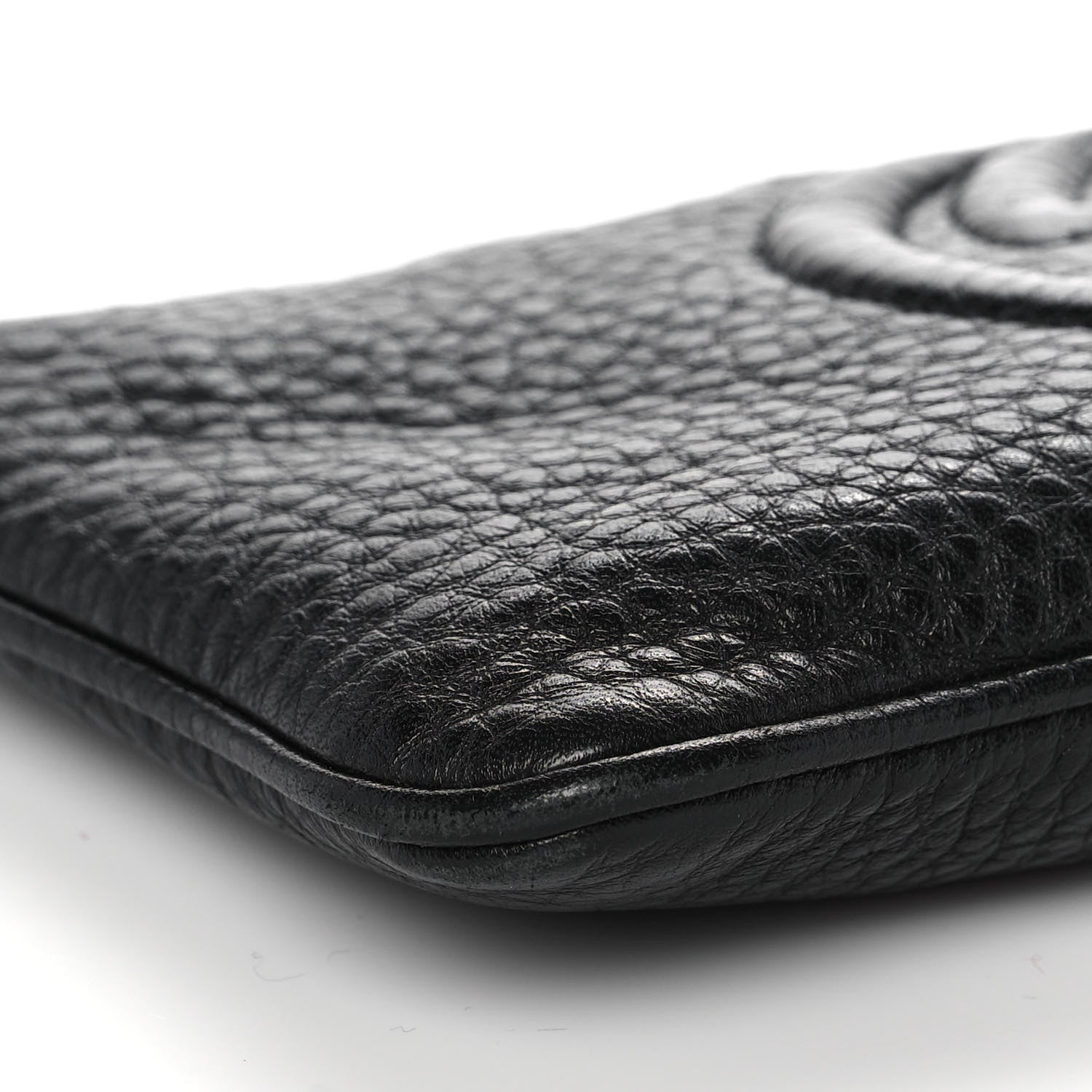 Gucci Pebbled Calfskin Soho Wristlet Black 7 of 10