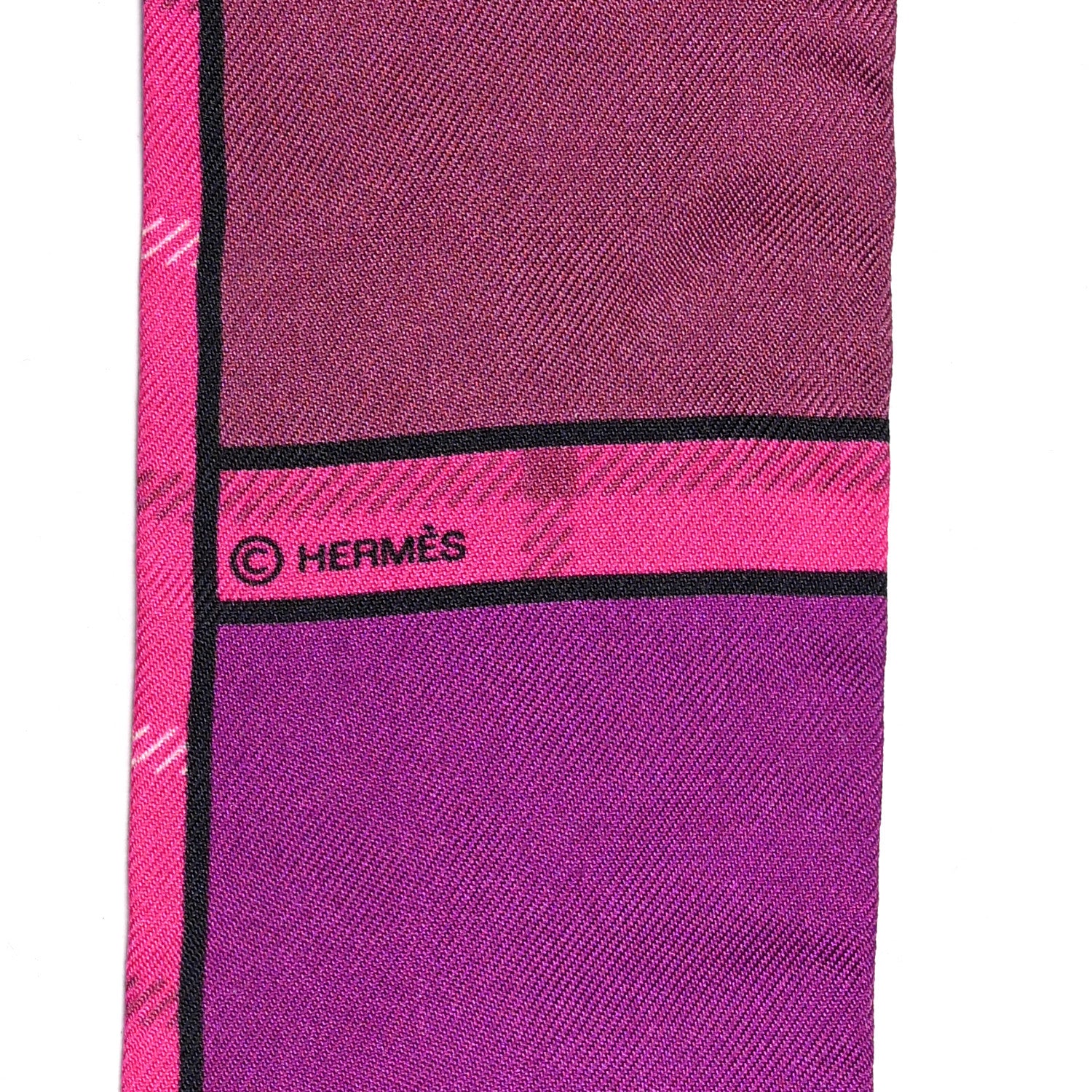 Hermes Silk Camails Twilly Scarf Rouge Violet Marine 4 of 4