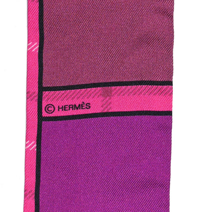 Hermes Silk Camails Twilly Scarf Rouge Violet Marine 4 of 4
