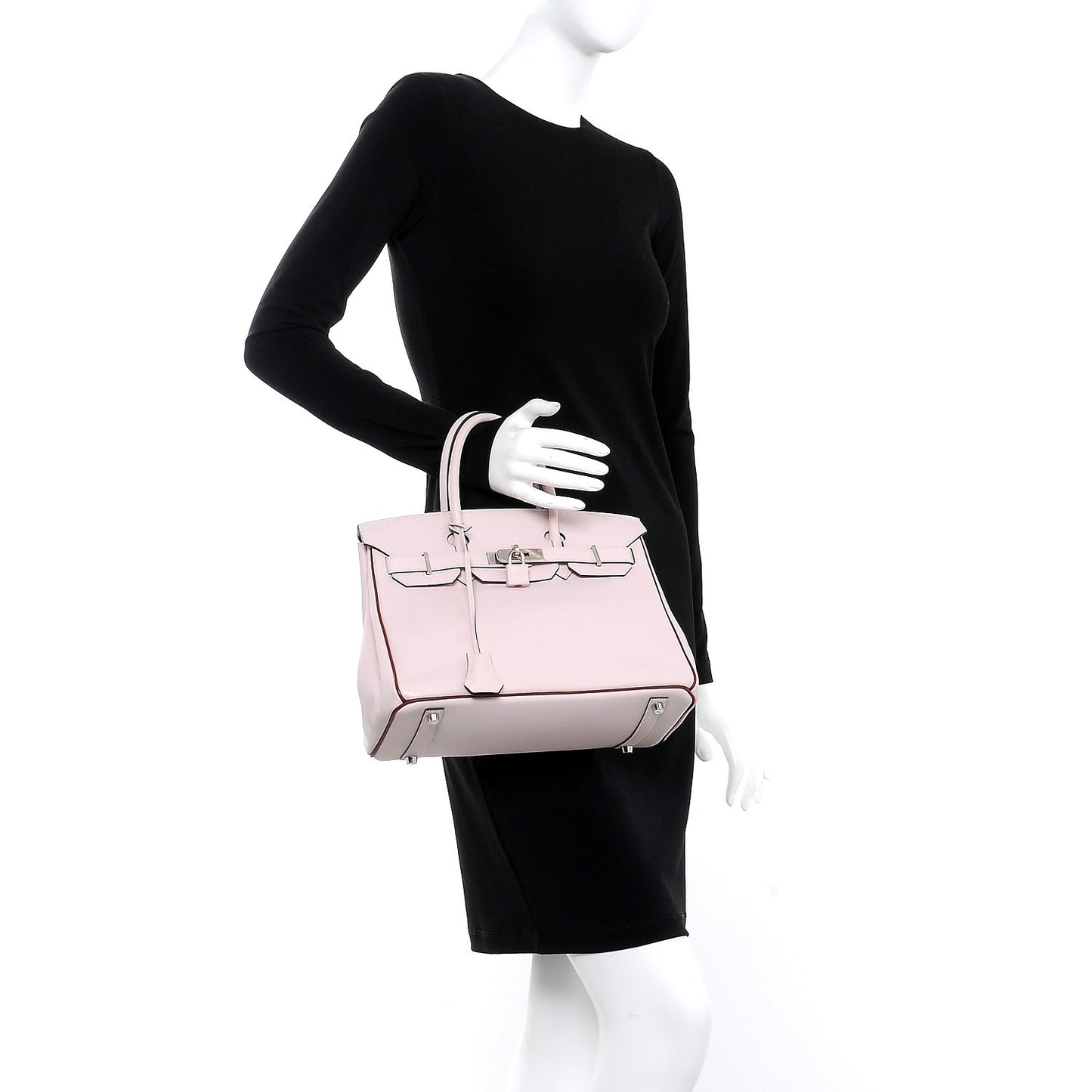 Swift Horseshoe Bi-Color Birkin 30 Rose Dragee Rouge H