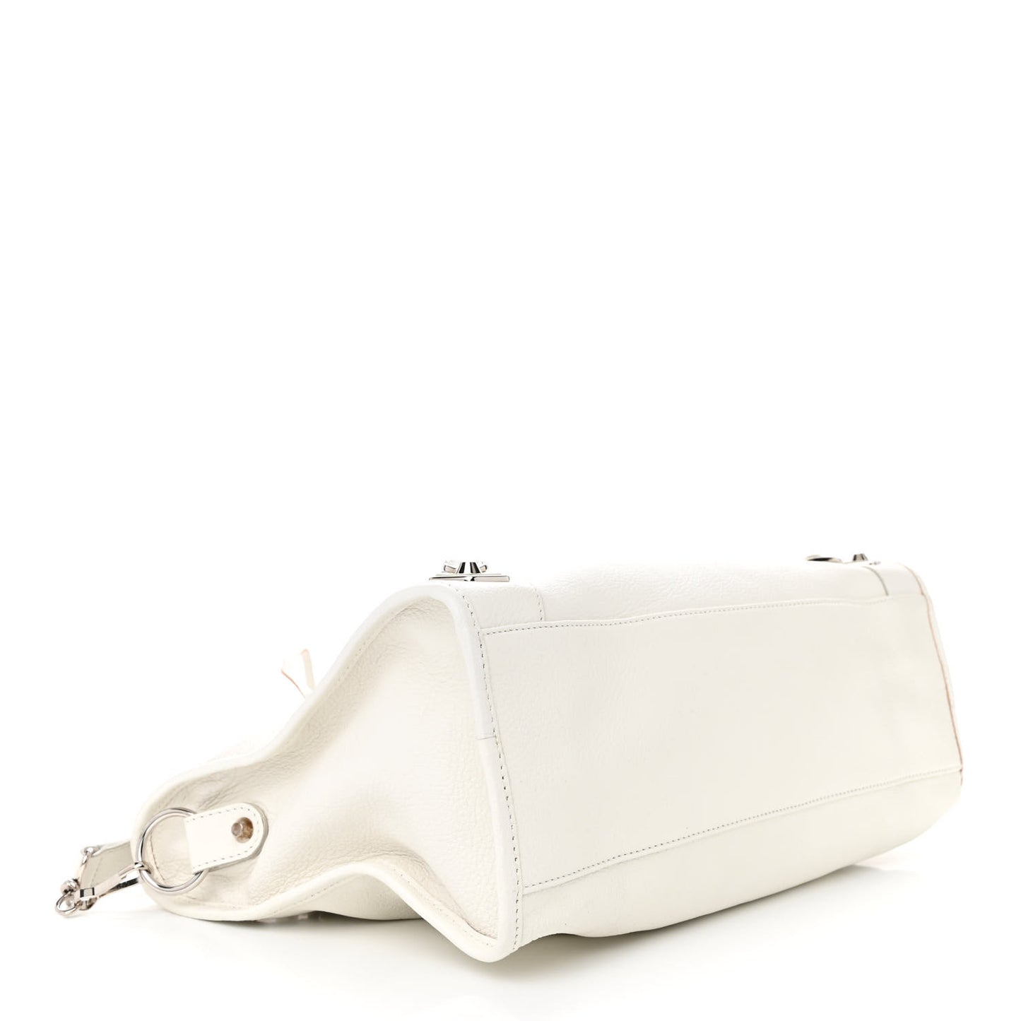 Chevre Silver Metallic Edge Hardware City White
