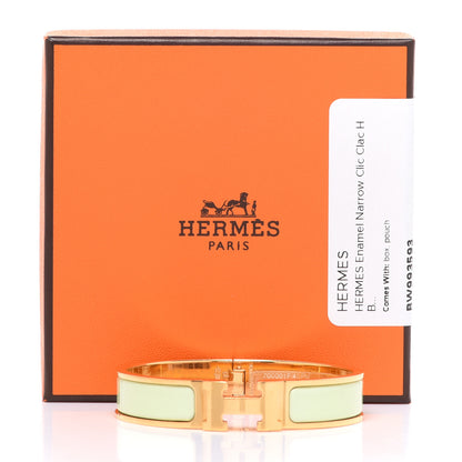 Hermes Enamel Narrow Clic Clac H Bracelet PM Vert Amande 6 of 6
