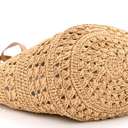 Saint Laurent Raffia Calfskin Small Panier Tote Naturel 9 of 10
