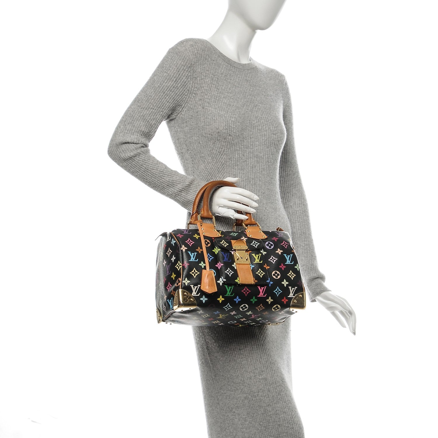 Louis Vuitton Monogram Multicolor Speedy 30 Black 2 of 10