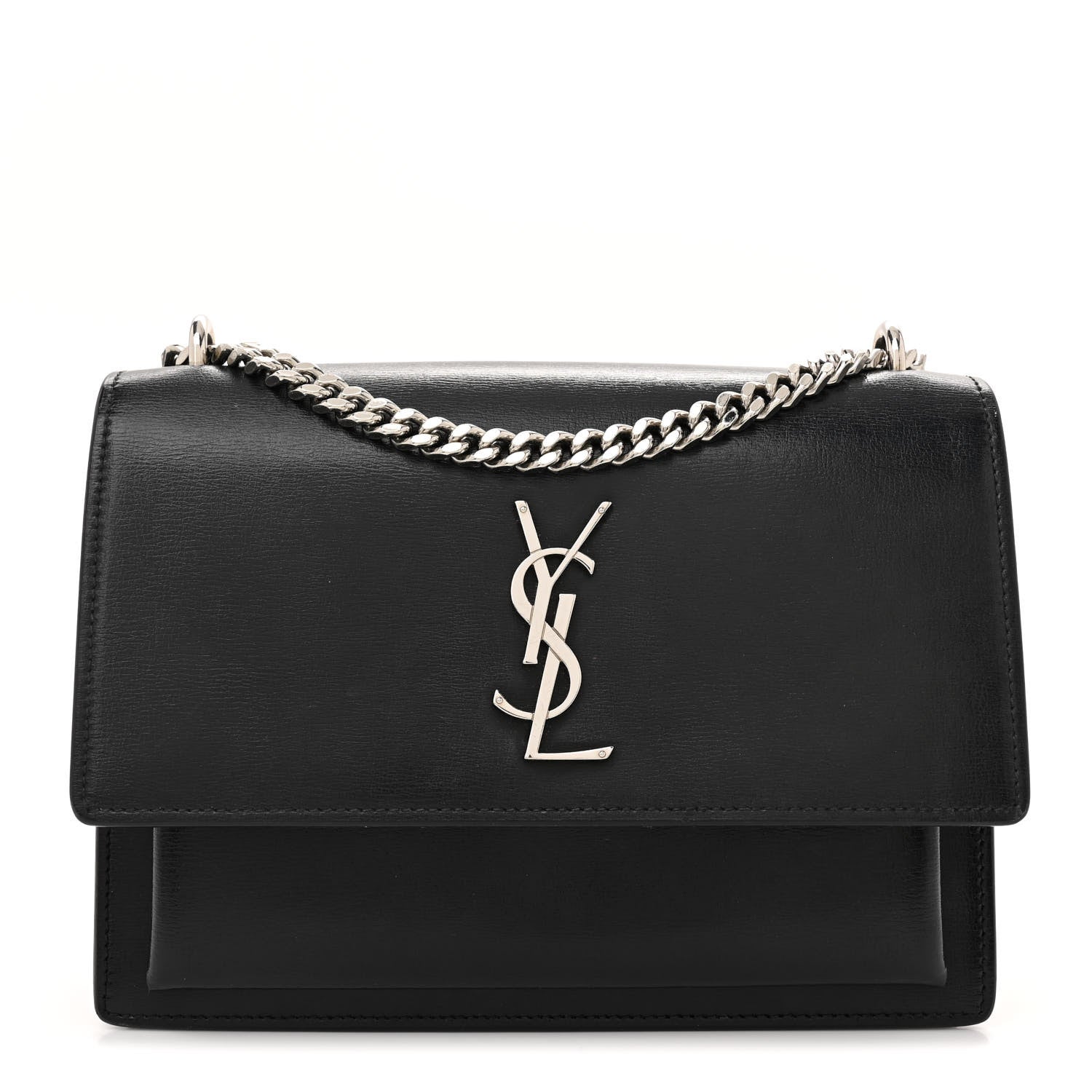 Saint Laurent Coated Bark Calfskin Medium Monogram Sunset Black 1 of 17