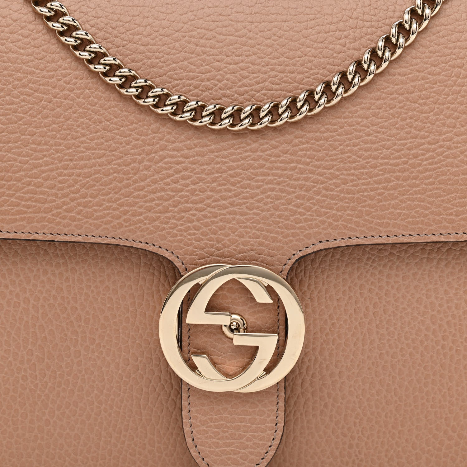 Gucci Dollar Calfskin Interlocking G Shoulder Bag Camelia 8 of 10