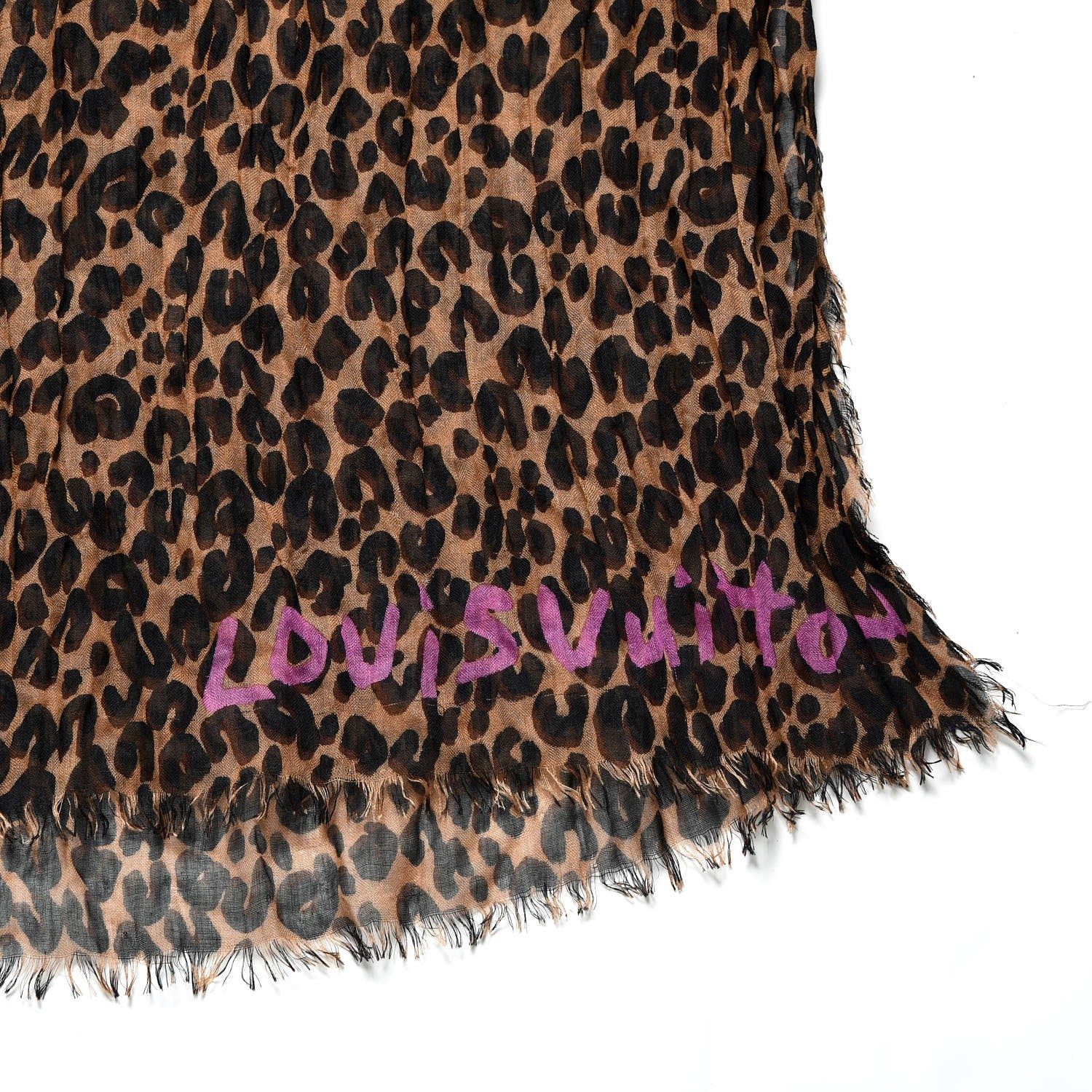 Louis Vuitton Cashmere Silk Leopard Etole Stole Marron 4 of 9