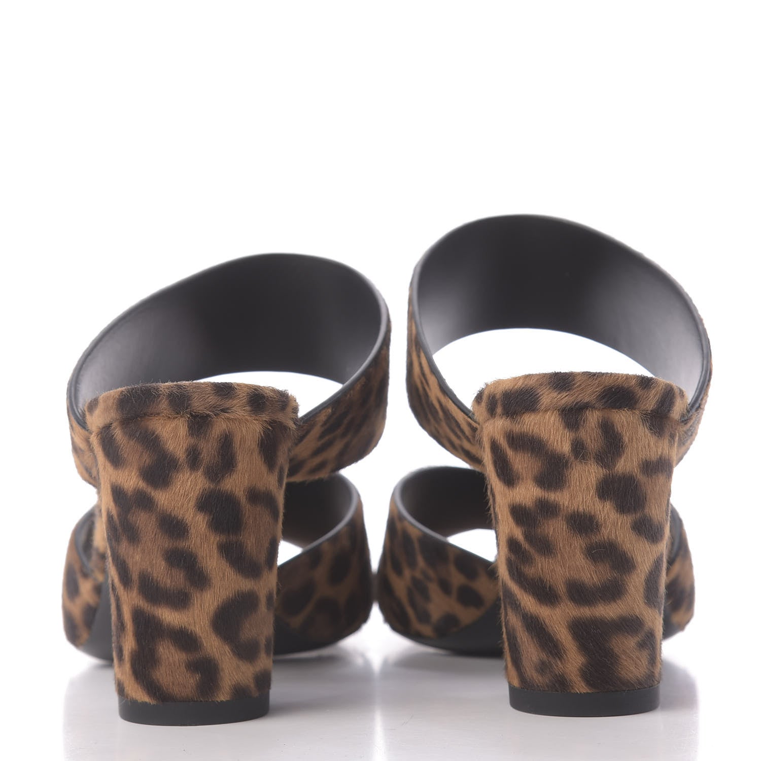 Saint Laurent Ponyhair Leopard Print Oak 75 Ankle Strap Sandals 36.5 Brown 5 of 10