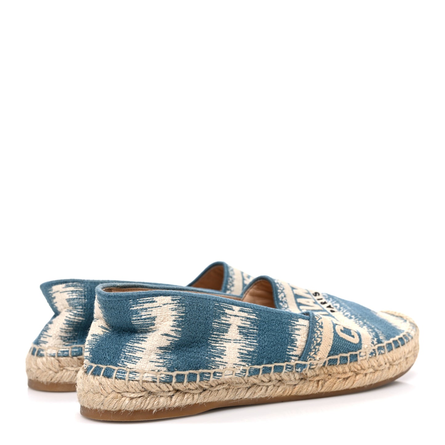 Cotton D-Stripes Embroidered Granville 15mm Espadrilles 35 Deep Ocean