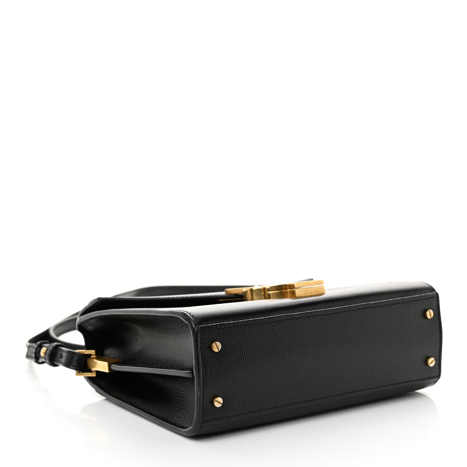 Saint Laurent Grain de Poudre Medium Classic Monogram Cassandra Top Handle Black 4 of 12