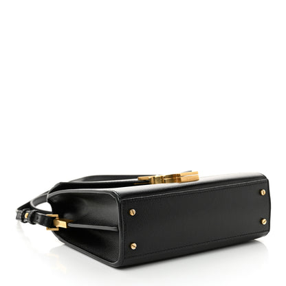 Saint Laurent Grain de Poudre Medium Classic Monogram Cassandra Top Handle Black 4 of 12