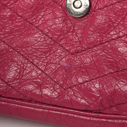 Saint Laurent Crinkled Calfskin Matelasse Monogram Medium Niki Chain Satchel Freesia 17 of 21