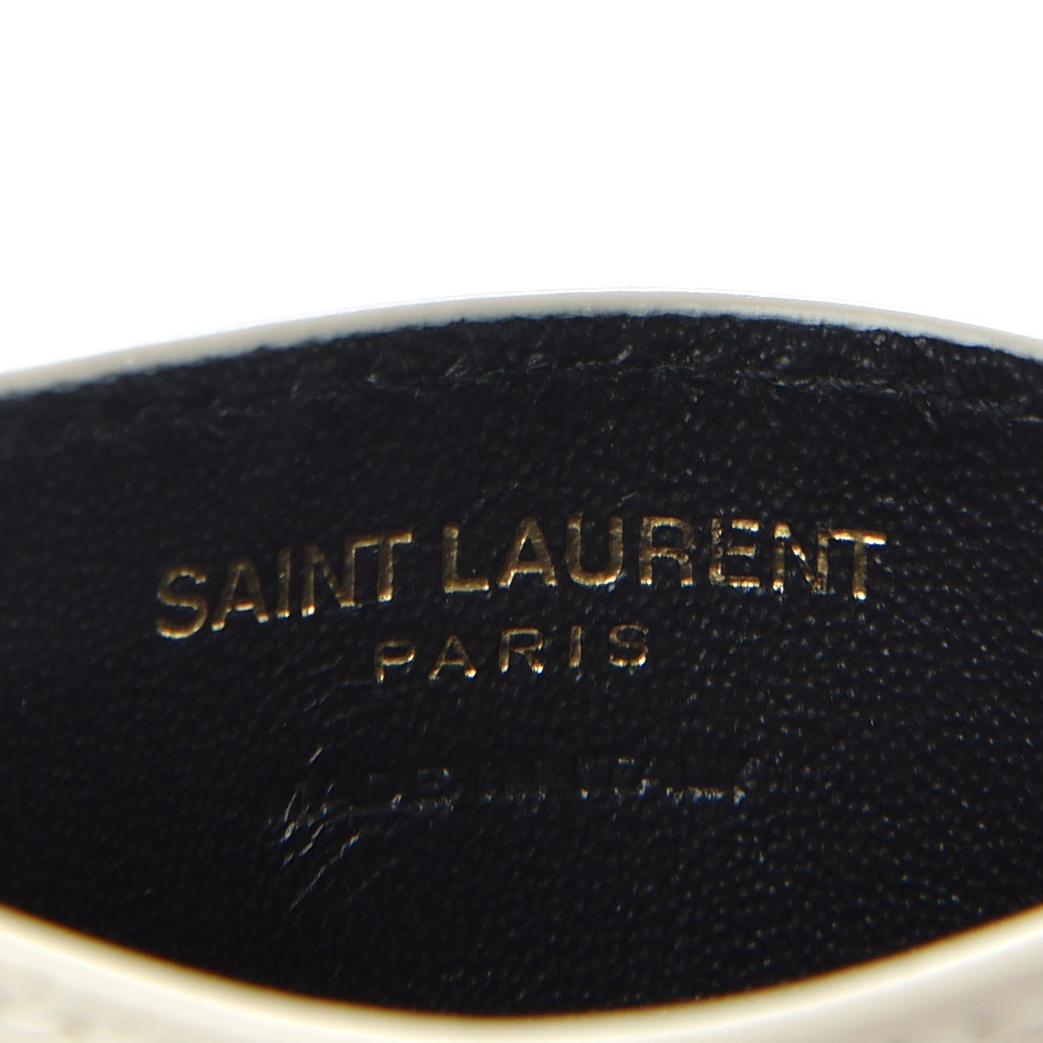 Saint Laurent Grain De Poudre Matelasse Chevron Monogram Credit Card Case Crema Soft 5 of 5