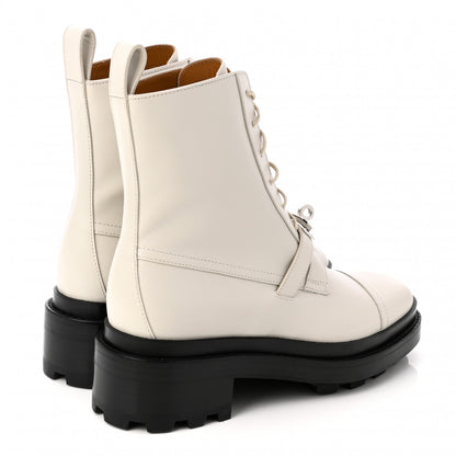Hermes Glossed Calfskin Funk Ankle Boots 37.5 Beige Glaise 4 of 9