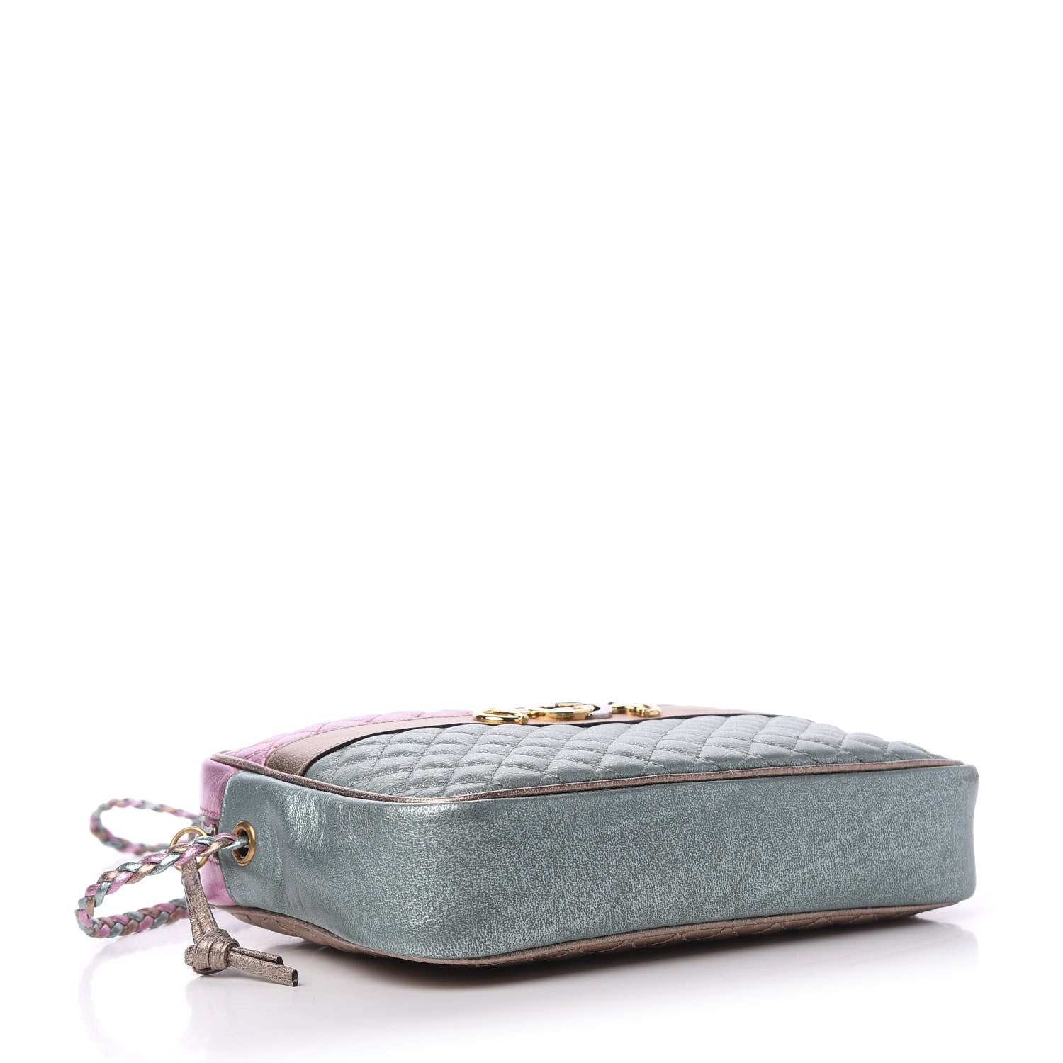 Gucci Laminated Nappa Trapuntata Small Zumi Shoulder Bag Rosa Lago Rame 4 of 10