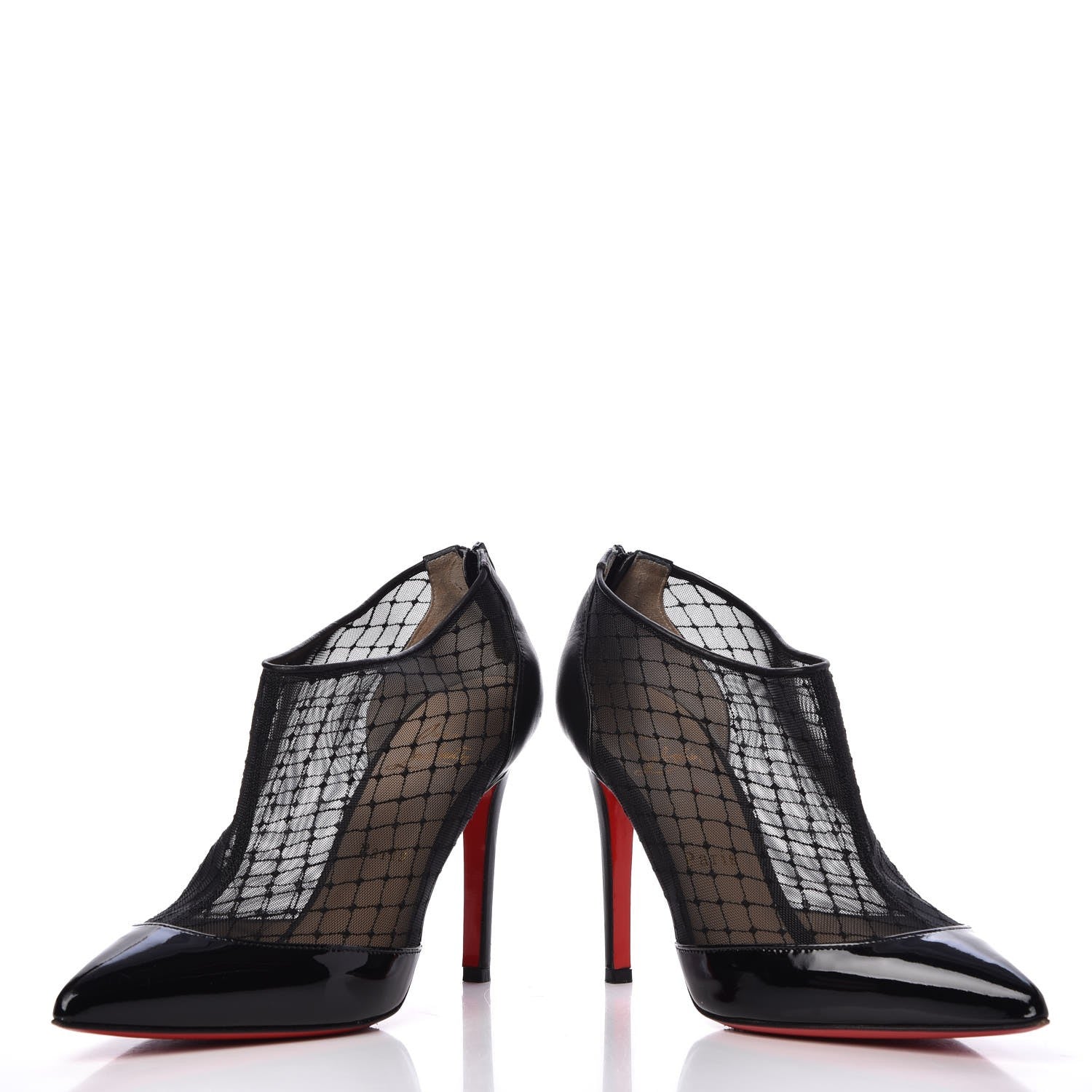 Christian Louboutin Kid Patent Resile Brode Filette 100 Ankle Boots 37.5 Black 6 of 13
