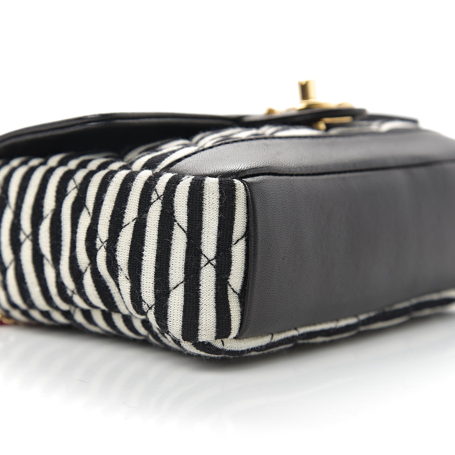 Chanel Jersey Quilted Small Coco Sailor Flap Black White 7 of 9