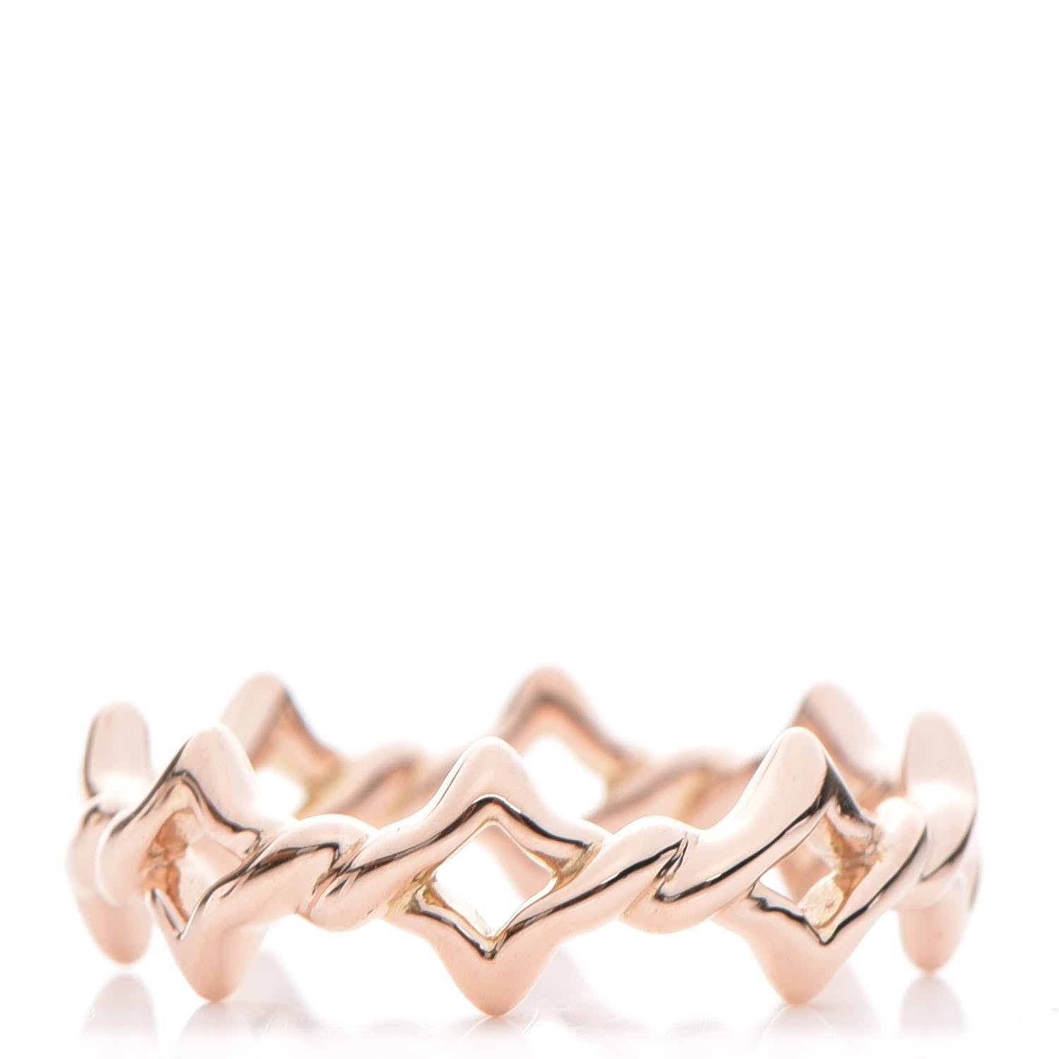 David Yurman 18K Rose Gold 6mm Quatrefoil Stack Ring 54 7 1 of 5