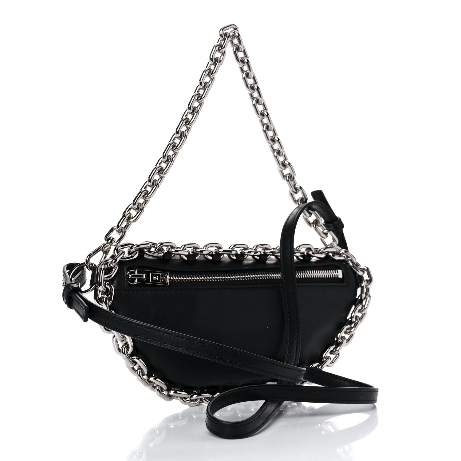 Alexander Wang Patent Tweed Chain Embellished Attica Belt Bag White 3 of 11