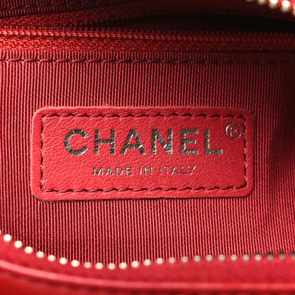 Chanel Aged Calfskin Quilted Small Gabrielle Logo Hobo Red 6 of 9