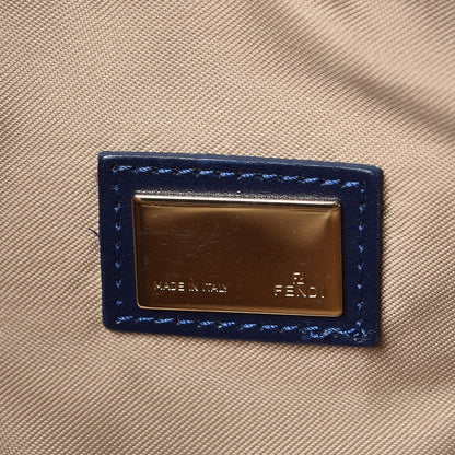 Fendi Zucchino Vitello Pocket Waist Bag Beige Azzurro Blue 6 of 8