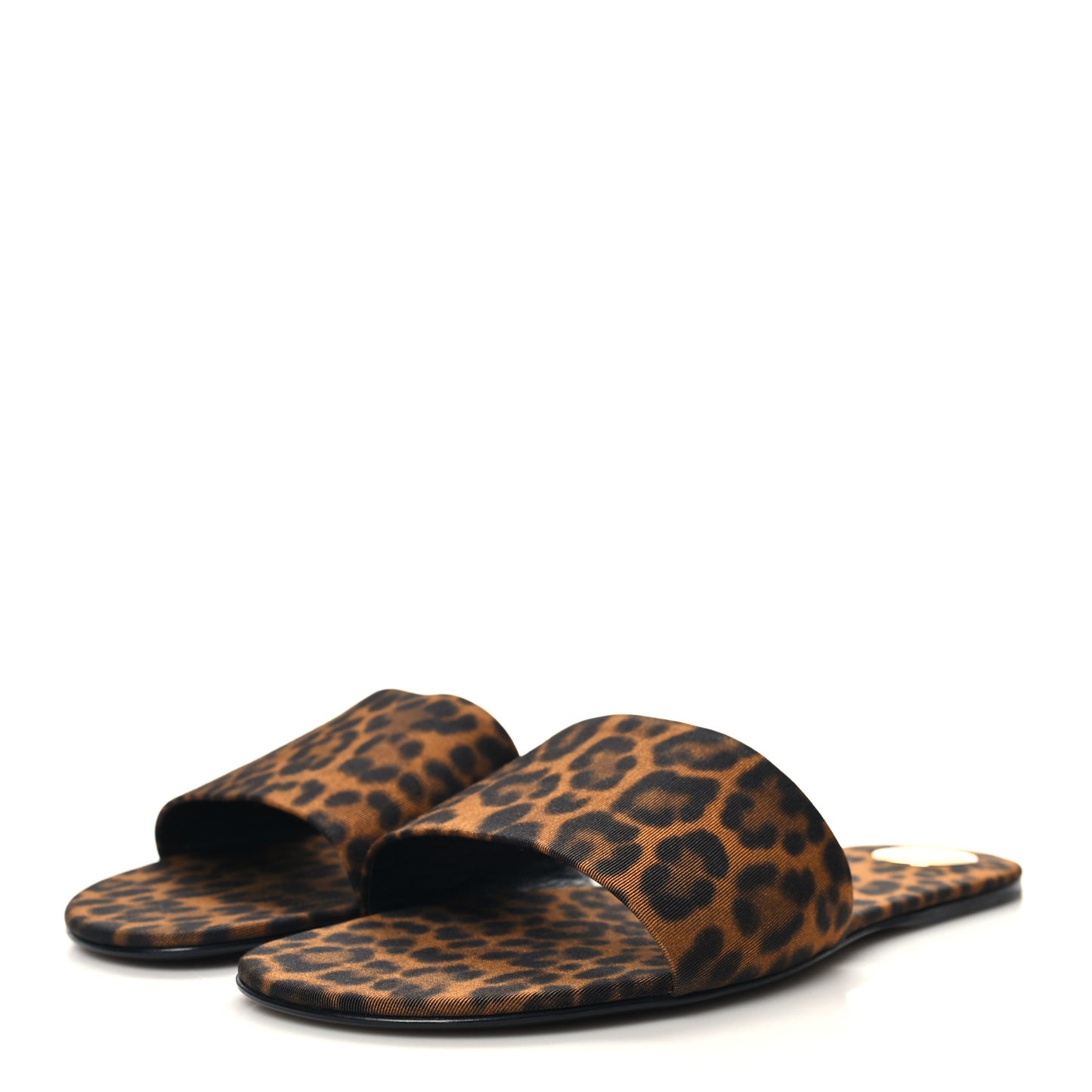 Grosgrain Carlyle Leopard Slide Sandals 39 Manto Naturale