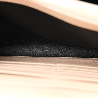 Saint Laurent Grain De Poudre Matelasse Chevron Monogram Chain Wallet Dark Beige 6 of 12