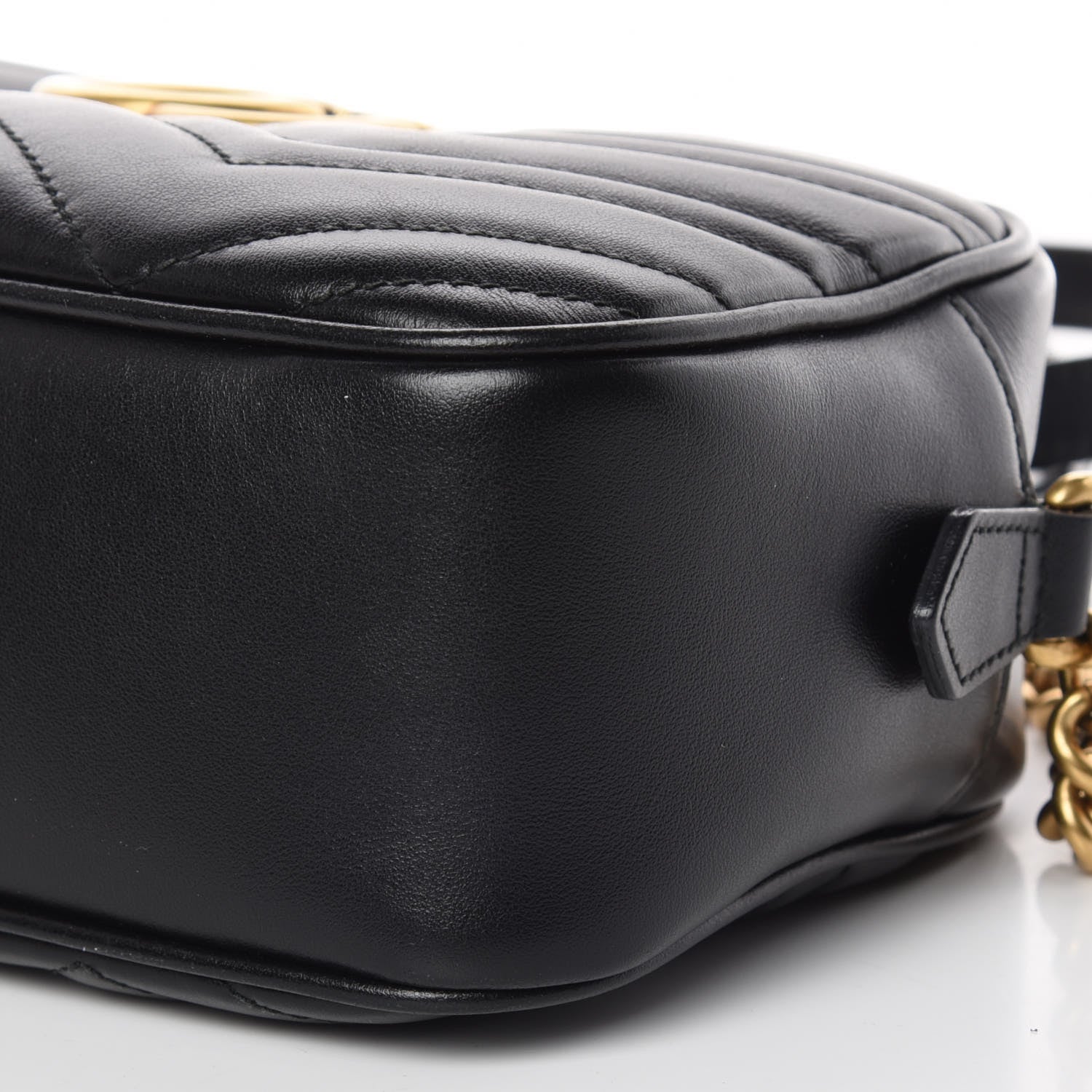 Gucci Calfskin Matelasse Small GG Marmont Chain Shoulder Bag Black 6 of 10