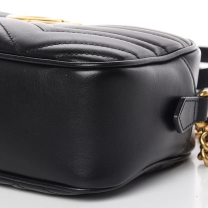 Gucci Calfskin Matelasse Small GG Marmont Chain Shoulder Bag Black 6 of 10