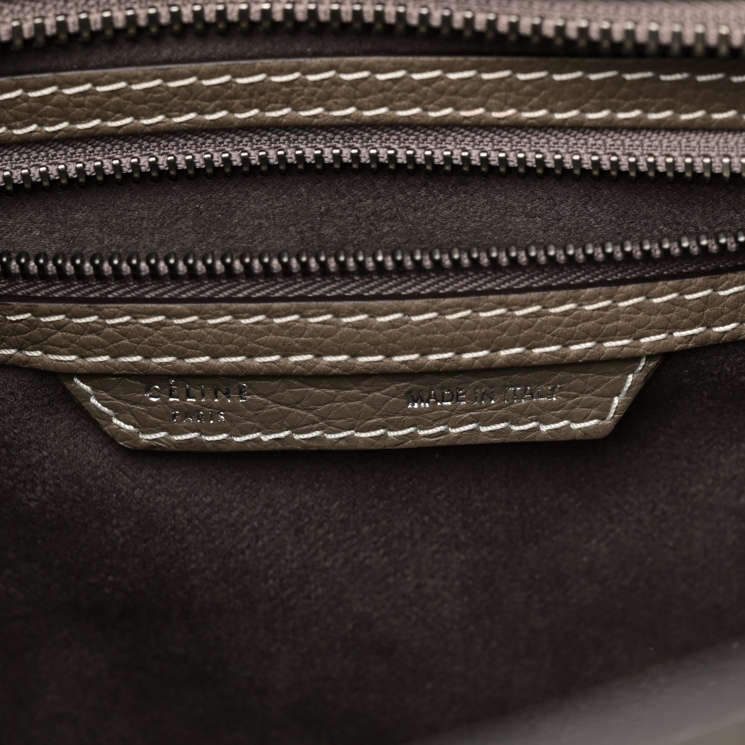 Celine Drummed Calfskin Micro Luggage Souris 6 of 9