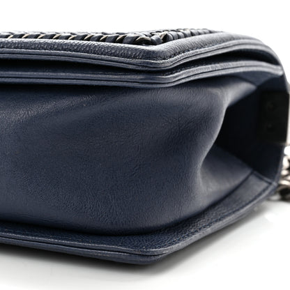 Chanel Calfskin Quilted Medium Top Handle Boy Flap Blue 10 of 10
