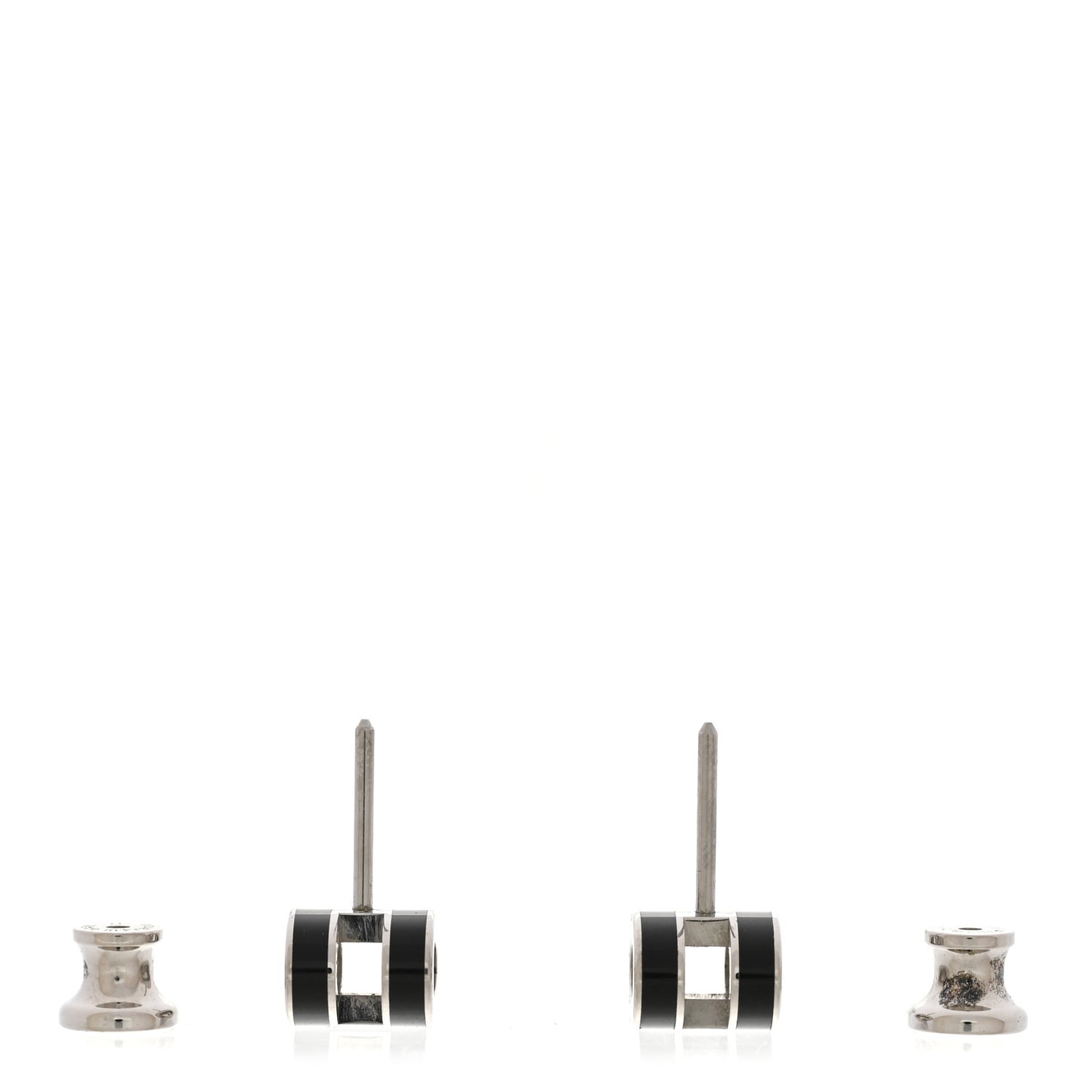 Palladium Lacquered Mini Pop H Earrings Black