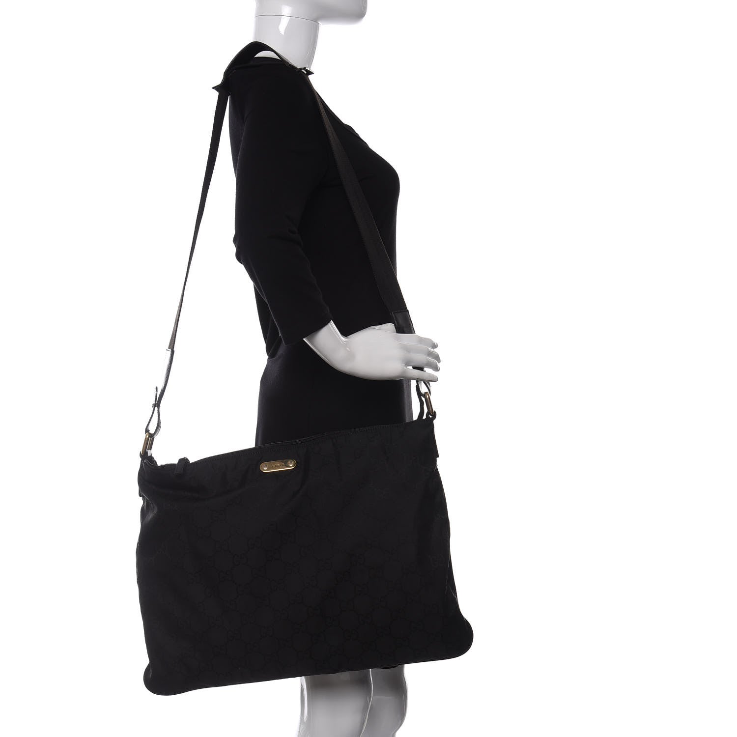 Gucci Nylon Monogram Messenger Black 2 of 11
