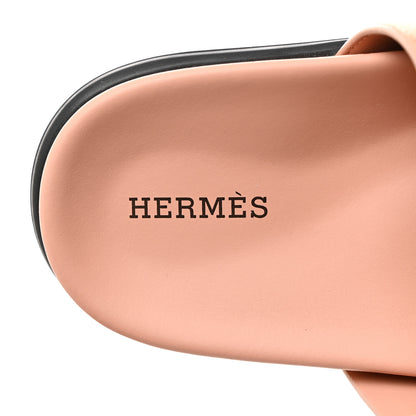 Hermes Suede Goatskin Womens Chypre Sandals 37.5 Nude 6 of 9