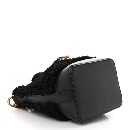 Saint Laurent Shearling Calfskin Small Emmanuelle Bucket Bag Black 4 of 12