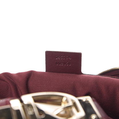 Gucci Calfskin Horsebit Embossed Glam Hobo Burgundy 7 of 11