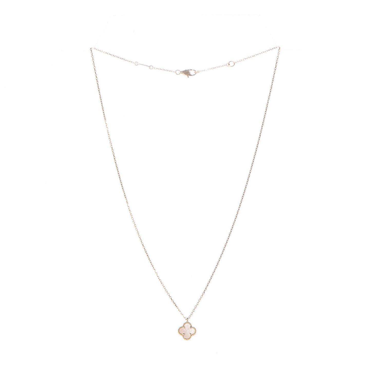 18K Yellow Gold Mother of Pearl Sweet Alhambra Pendant Necklace
