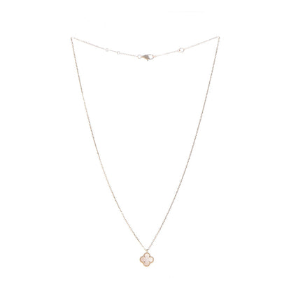 Van Cleef & Arpels 18K Yellow Gold Mother of Pearl Sweet Alhambra Pendant Necklace 4 of 10