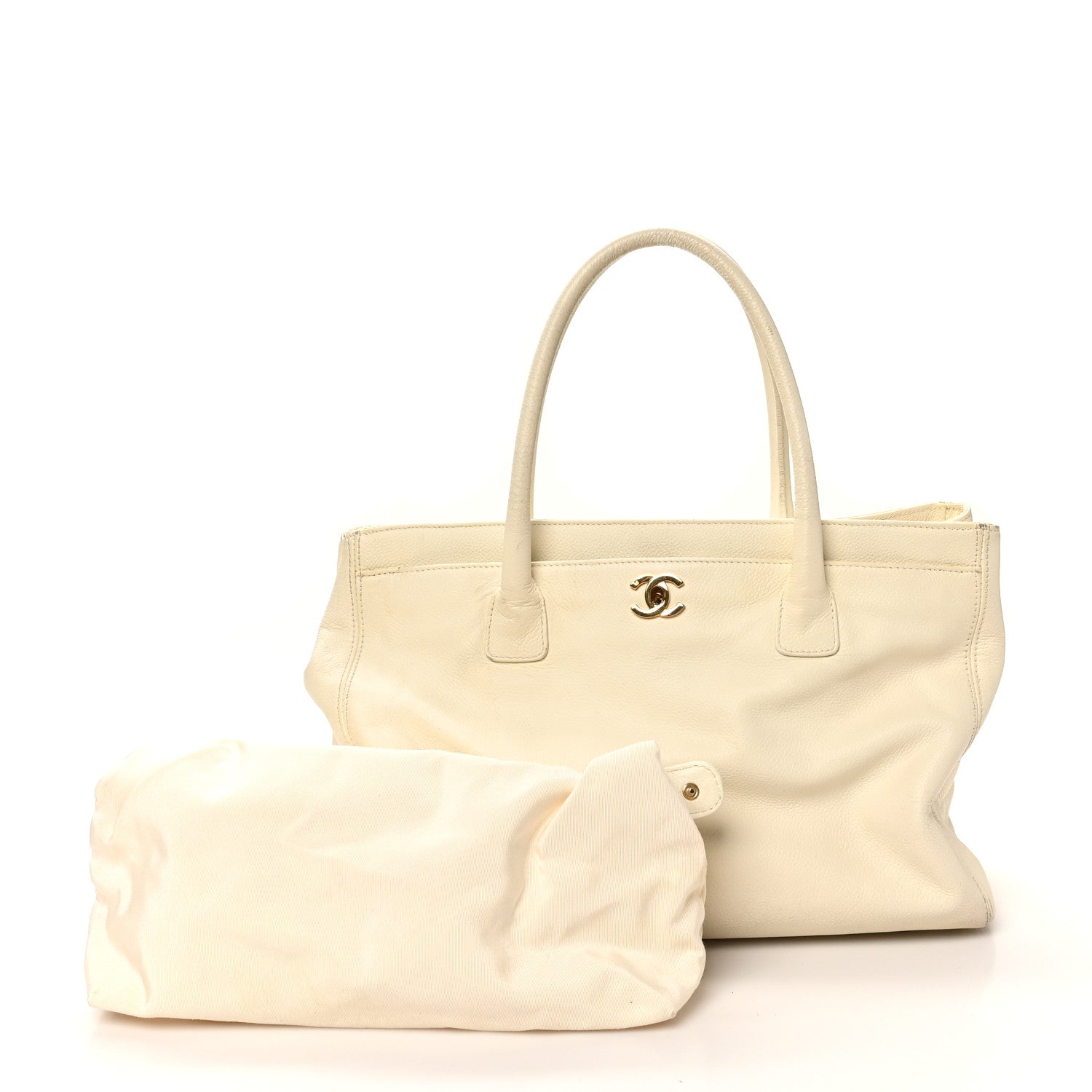 Chanel Caviar Cerf Executive Shopper Tote White 2 of 17