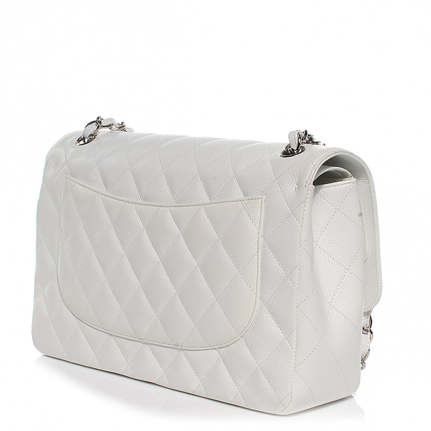Caviar Jumbo Double Flap White