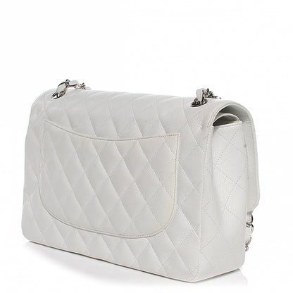 Chanel Caviar Jumbo Double Flap White 9 of 12