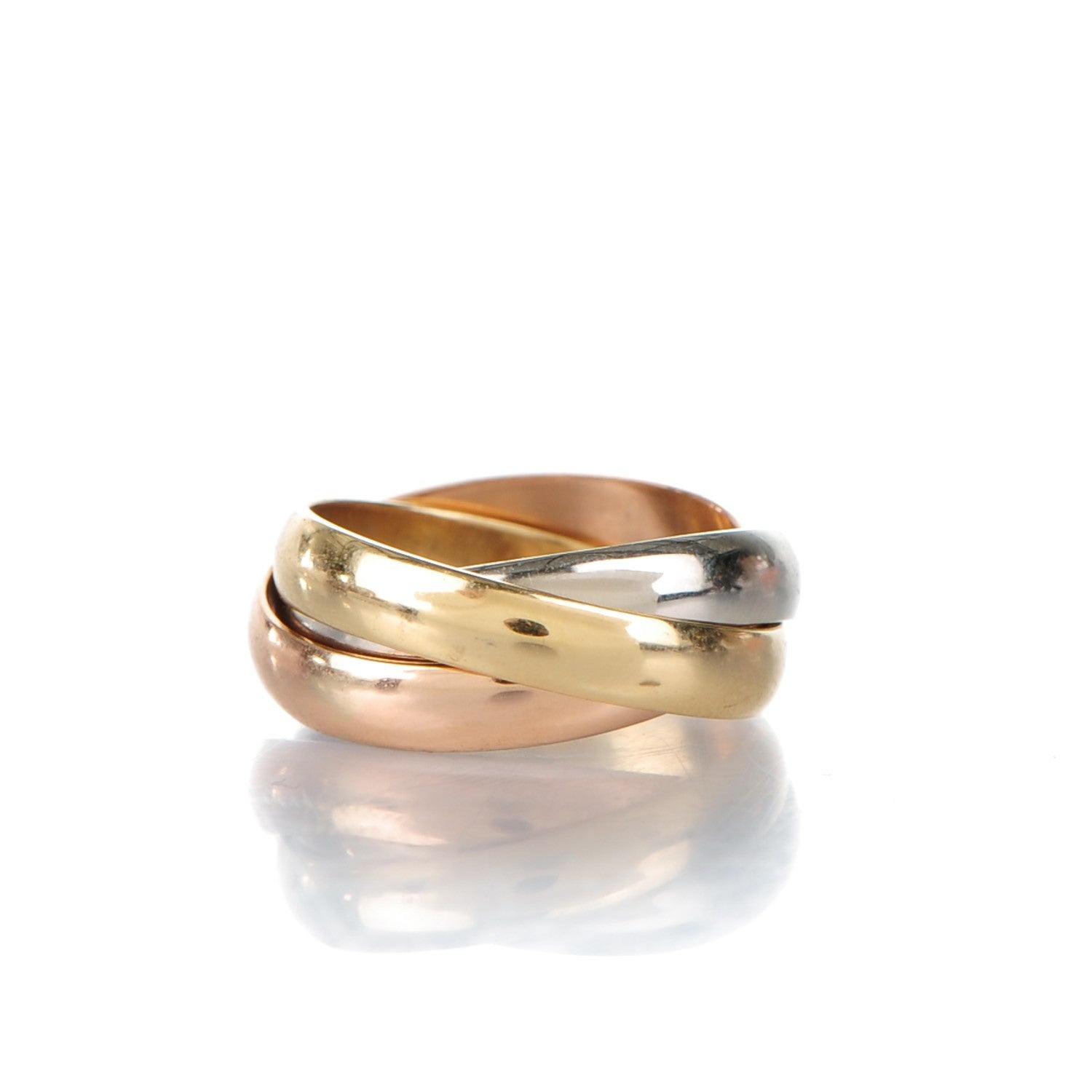 Cartier 18k Pink Yellow White Gold Les Must De Trinity Ring 48 3 of 5