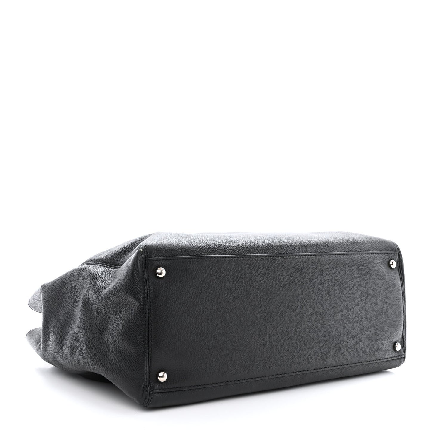 Calfskin Cerf Executive Shopper Tote Black