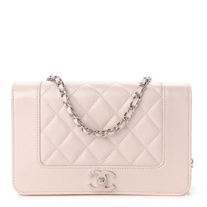 Chanel Caviar Quilted Vintage Mademoiselle Wallet On Chain WOC Beige 1 of 10
