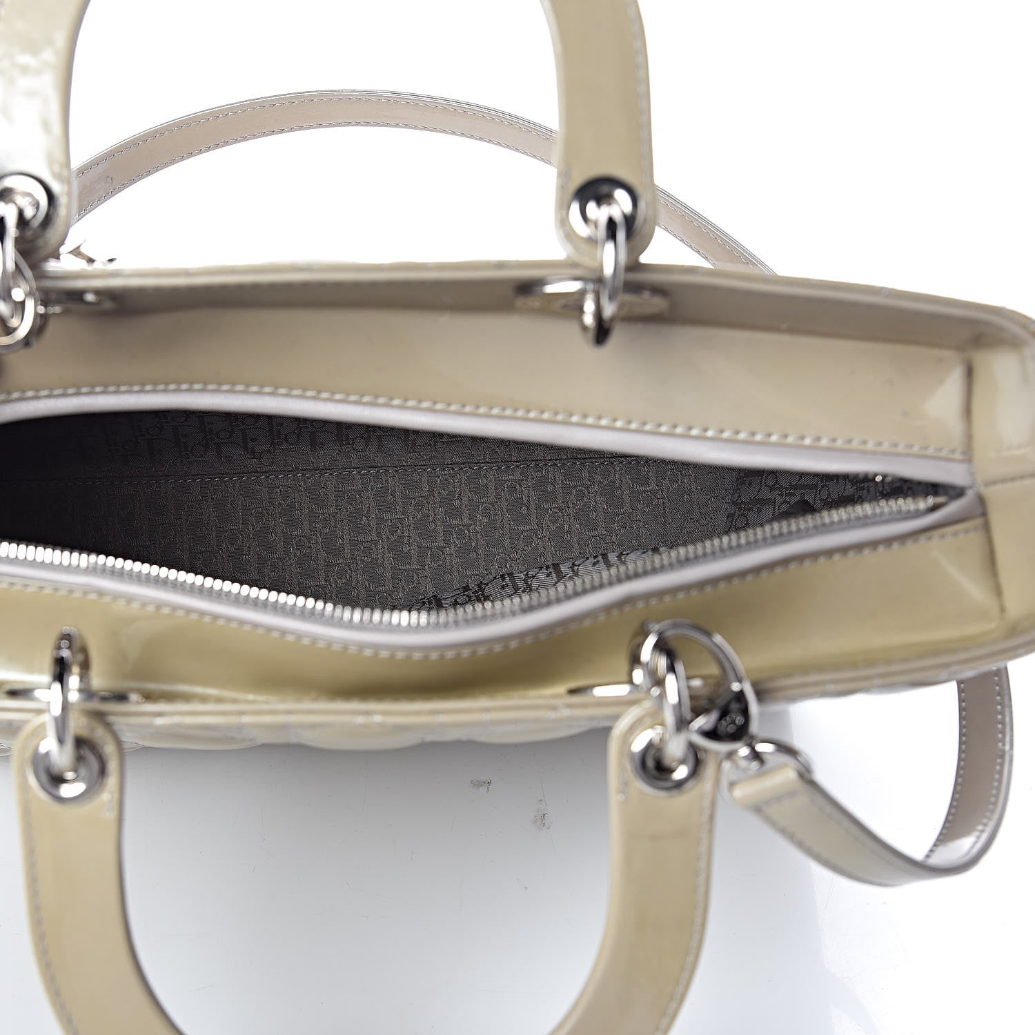 Christian Dior Patent Cannage Large Lady Dior Beige 5 of 16
