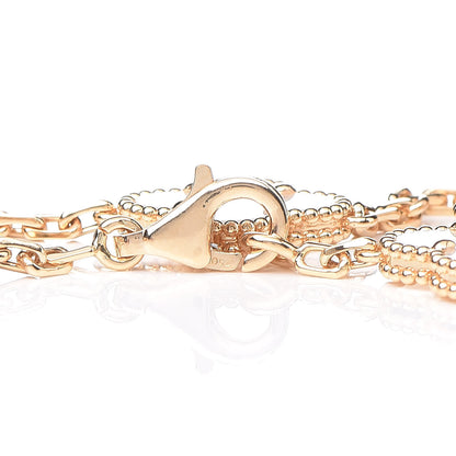 Van Cleef & Arpels 18K Yellow Gold Mother of Pearl 5 Motifs Vintage Alhambra Bracelet 4 of 7