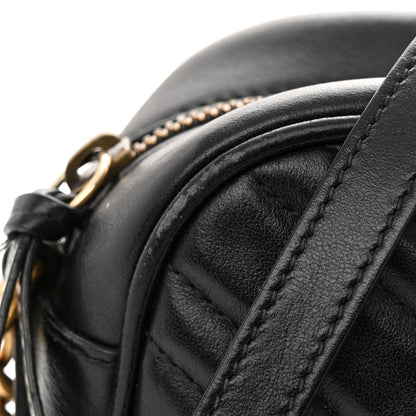 Gucci Calfskin Matelasse Small GG Marmont Chain Shoulder Bag Black 13 of 14