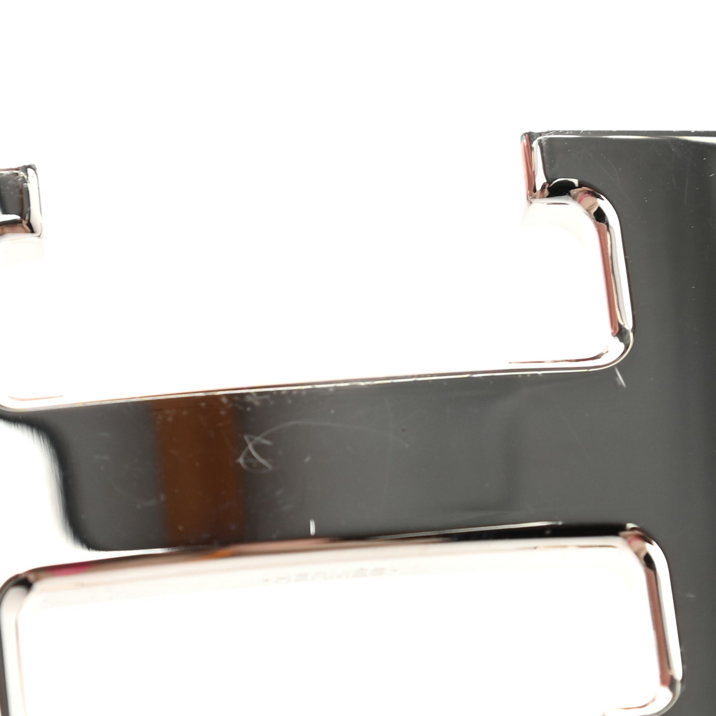 Polished Palladium 32mm H Belt Buckle Silver