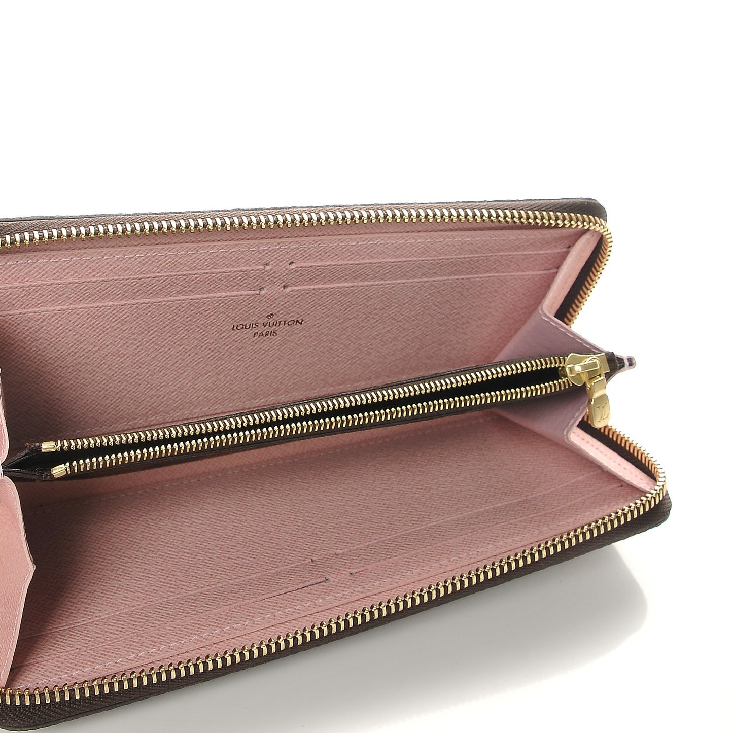 Damier Ebene Clemence Wallet Rose Ballerine